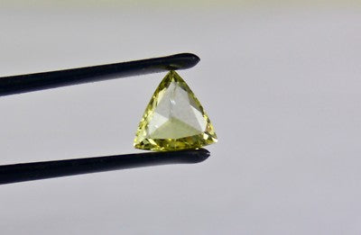 Certified 8x8 Mm Natural Rose Cut Yellow Diamond 0.98 Ct Triangle For Pendant