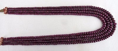 Certified Natural Noheat Ruby 633ct Beads Round Ladies Necklace