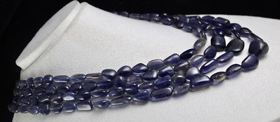 Blue Natural Iolite Cabochon 875ct Gemstone Ladies Necklace For Wedding