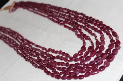 Certified Natural Ruby 545 Ct Beads Long Tumble Gemstone Ladies Necklace