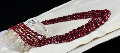 Certified Natural Red Spinel Cabochon Beads 766 Ct Gemstone Party Necklace