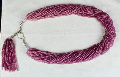 Certified Natural Pink Tourmaline 915 Ct Faceted Sterling Silver Necklace