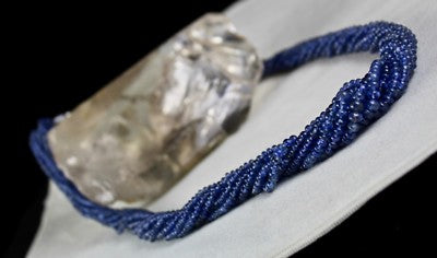 Certified Vintage Natural Blue Sapphire 483 Ct Beads Necklace For Women
