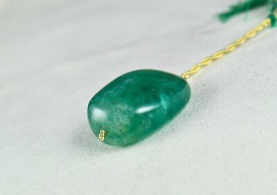Certified Natural Emerald 90 Ct Bead Drilled Cabochon Gemstone Pendant Design