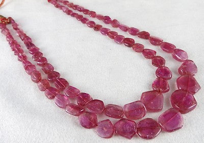 Certified Natural Pink Tourmaline Rubellite Fancy Beads Necklace 212 Ct Gemstone