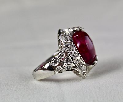 Certified Classic Natural Rubellite Pink Tourmaline Diamond 18k Gold Ring