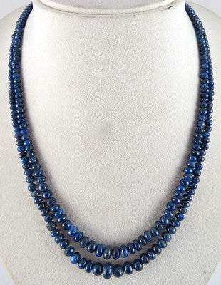 Certified Natural Unheated Blue Sapphire Necklace 269 Ct Gemstone Beads, Wedding