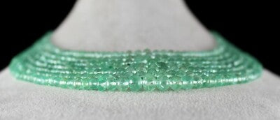 Certified Natural Emerald Beads Necklace 497 Ct Colombian Mines Round 7 L