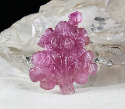 Certified Natural Pinkish Tourmaline Flower 103.90 Ct Old Gemstone Pendant