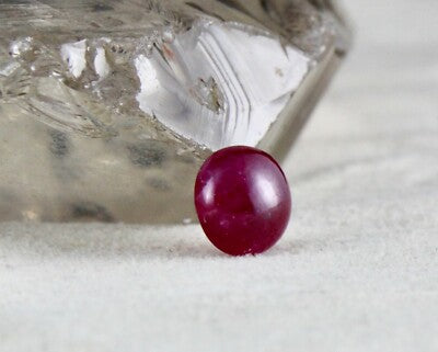 Certified Gtl Natural Untreat Burmese Ruby 6.21 Ct Round Cabochon Gem Ring