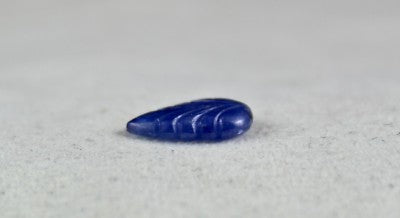 Natural Burma Blue Sapphire Carved Leaf 5.72 Ct Gemstone Ring Pendant No Heat