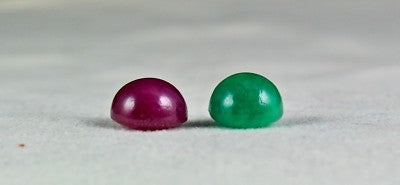 Certified Natural Ruby Emerald Round Cabochon 13.21 Ct Gemstone Ring Pendant