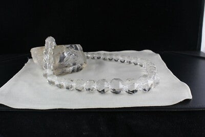 Big Natural Rock Crystal Quartz 1604 Cts Faceted Gemstone Necklace
