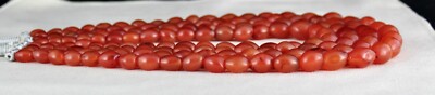 Long 4 Line Red Natural Carnelian Beads 1235 Carats Fashion Necklace