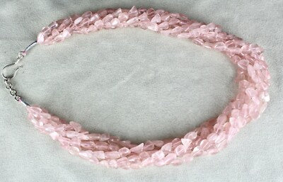 Natural Rose Quartz 897 Carats Beaded Cabochon Gemstone Necklace Strings