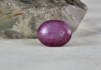 Certified Natural 6 Line Star Pink Ruby 30.80 Ct Oval Cabochon Gem For Ring