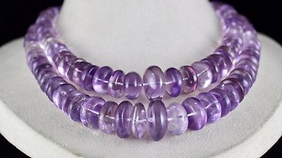 Certified Natural Amethyst Beads 1147 Ct Statement Necklace Purple Shaded
