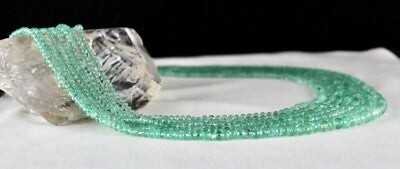 Certified Natural Emerald Beads Necklace 497 Ct Colombian Mines Round 7 L