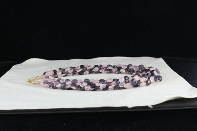 Natural Rose Quartz Iolite Beads 8 Line 792 Ct Fashion Necklace For Women