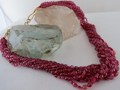 Certified Natural Vintage Spinel Beads 419ct Silver Necklace For Engagement