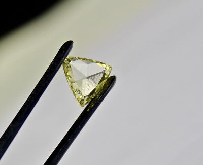 Certified 8x8 Mm Natural Rose Cut Yellow Diamond 0.98 Ct Triangle For Pendant