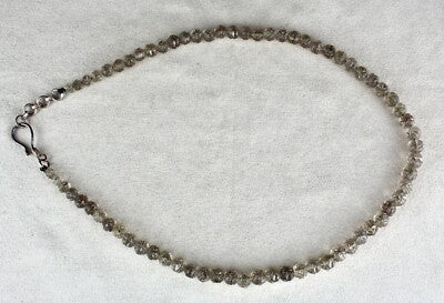 Smoky Quartz Carved Beads Antique Necklace 178ct Gemstone For Women