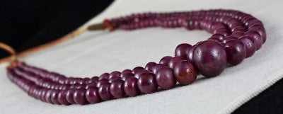 Certified Natural Ruby Round Beads Necklace 712 Ct Gemstone Big Finest 3 L