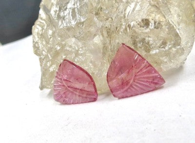 Natural Pink Tourmaline Leaves 9.07ct Gemstone For Earrings Pendant