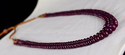 Certified Natural Untreated Ruby Round Beads Necklace 311 Ct For Women