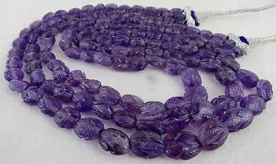 Certified Natural Amethyst Cabochon Beads 564ct Gemstone Necklace