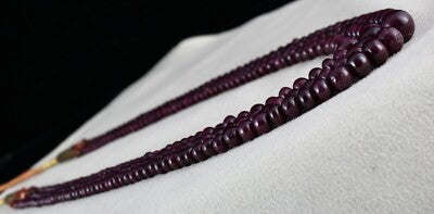 Certified Natural Unheated Ruby 451ct Beads 3 Line Precious Necklace For Women