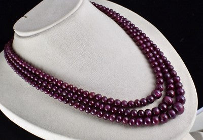 Certified Natural Untreated Ruby Beads 3L 861 Ct Big Round Gemstone Necklace