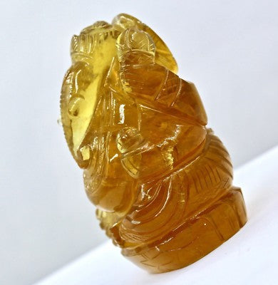Brown Fluorite Gemstone 1930ct 3.25" Lord Ganesha Statue For Decor