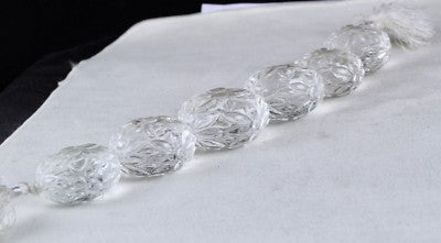 Natural White Rock Crystal Quartz Beads Carved 6 Pc 1190 Ct Gemstone Design