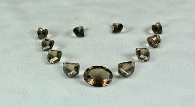 Natural Smoky Quartz Oval 11 Pc 86.75 Ct Gemstone For Set Designing