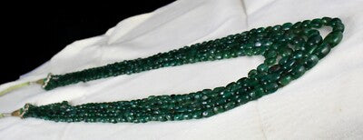 Certified Natural Old Mines Emerald 398ct Beads 5 Line Nugget Stone Necklace