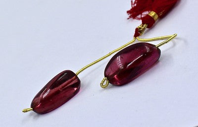 Certified Natural Pink Tourmaline Rubellite Beads 45.95 Ct Gemstone Earring Pair