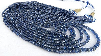 Certified Natural Blue Sapphire 405 Ct Beads Round Vintage Necklace