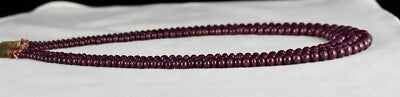 Certified Natural Red Ruby Beads 3 Line 414 Ct Fashion Necklace For Women
