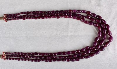 Certified Natural Untreated Ruby 568 Ct Beads Cabochon Gemstone Necklace