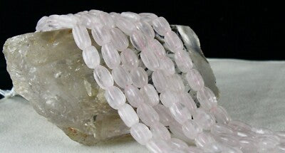 Natural Rose Quartz Melon Carved Beads Necklace 621ct, 3 L Gemstone Strings