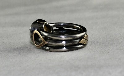 Antique Yellow Citrine 10ct 18k Gold Ladies Ring In Sterling Silver For Wedding