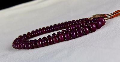 Certified 323 Ct Natural Ruby Necklace Round Red Untreated Gemstone String