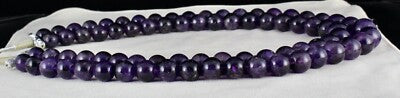 Natural Amethyst Beaded Necklace 2 Line 1705 Carats Big Round Gemstone Strings