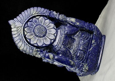 Certified Natural Lapis Lazuli Lord Ganesha 10" 21000 Ct Gemstone Decor Statue