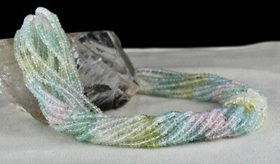Certified Natural Multi Aquamarine 688ct Beads Faceted Necklace For Women