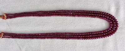 Natural Untreated Ruby 169 Ct Round Gemstone Beads Necklace For Ladies