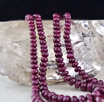 Certified Natural Ruby Beads Necklace 382 Ct Round Gemstone Collection Red