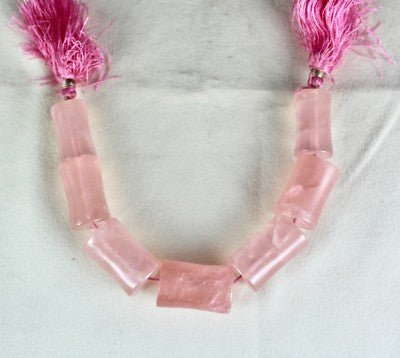 Natural Rose Quartz 405ct Cabochon 7pcs Gemstone Beads For Designing