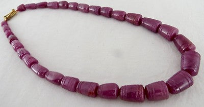 Certified Natural Unheated Ruby Beads 443ct Gemstone With Metal Clasp
